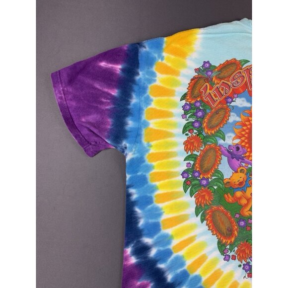 Rare Vintage Y2K 2006 Grateful Dead Inspiration Liquid Blue Tie Dye Band Tee Art - Picture 10 of 16